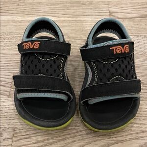 Teva Kids Black and Lime Sandals